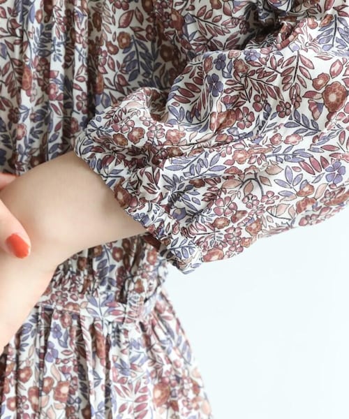 OZOC（オゾック）の「[洗える]小花柄ワッシャー2WAYワンピース（ワンピース/ドレス・レディース・ダークオレンジ(168)/ダークブラウン(143)・38(M)）」の9枚目の写真