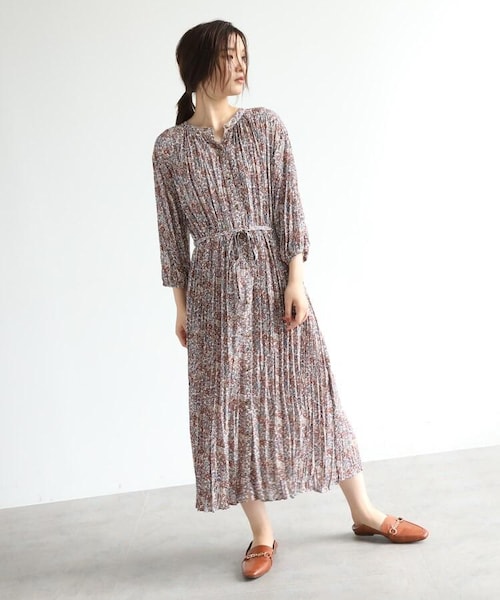 OZOC（オゾック）の「[洗える]小花柄ワッシャー2WAYワンピース（ワンピース/ドレス・レディース・ダークオレンジ(168)/ダークブラウン(143)・38(M)）」の18枚目の写真