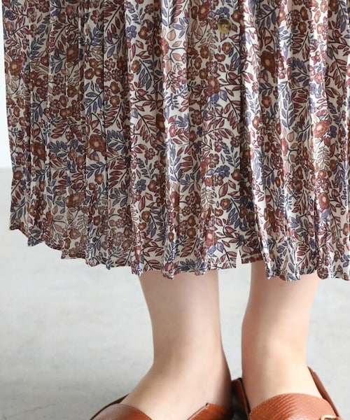 OZOC（オゾック）の「[洗える]小花柄ワッシャー2WAYワンピース（ワンピース/ドレス・レディース・ダークオレンジ(168)/ダークブラウン(143)・38(M)）」の11枚目の写真