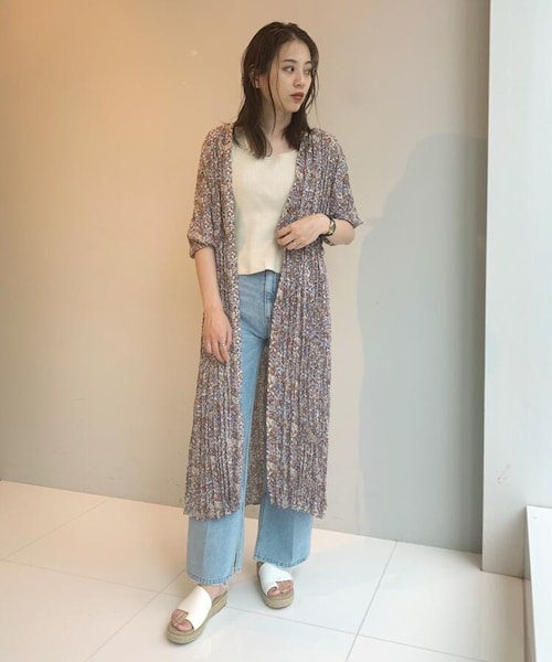 OZOC（オゾック）の「[洗える]小花柄ワッシャー2WAYワンピース（ワンピース/ドレス・レディース・ダークオレンジ(168)/ダークブラウン(143)・38(M)）」の20枚目の写真