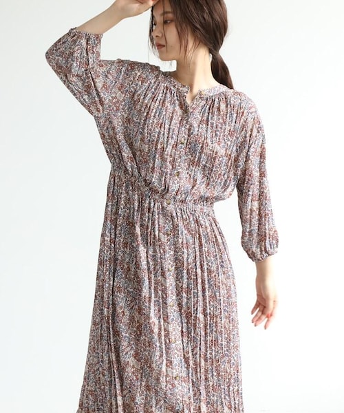 OZOC（オゾック）の「[洗える]小花柄ワッシャー2WAYワンピース（ワンピース/ドレス・レディース・ダークオレンジ(168)/ダークブラウン(143)・38(M)）」の13枚目の写真