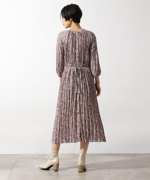 OZOC（オゾック）の「[洗える]小花柄ワッシャー2WAYワンピース（ワンピース/ドレス・レディース・ダークオレンジ(168)/ダークブラウン(143)・38(M)）」の16枚目の写真