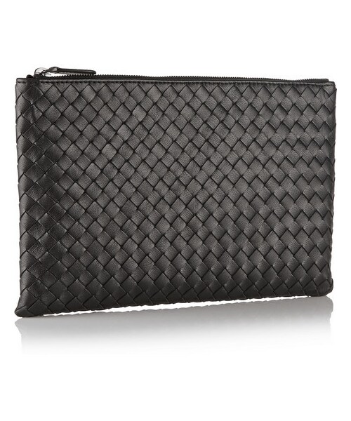 BOTTEGA VENETA（ボッテガヴェネタ）の「Bottega Veneta Intrecciato leather pouch（クラッチバッグ・レディース・Black・One size）」の2枚目の写真