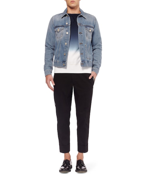 Acne Studios(アクネストゥディオズ)の「Acne Studios College Dip-Dye Loopback Cotton-Jersey Sweatshirt(スウェット・メンズ・Blue・S)」の7枚目の写真