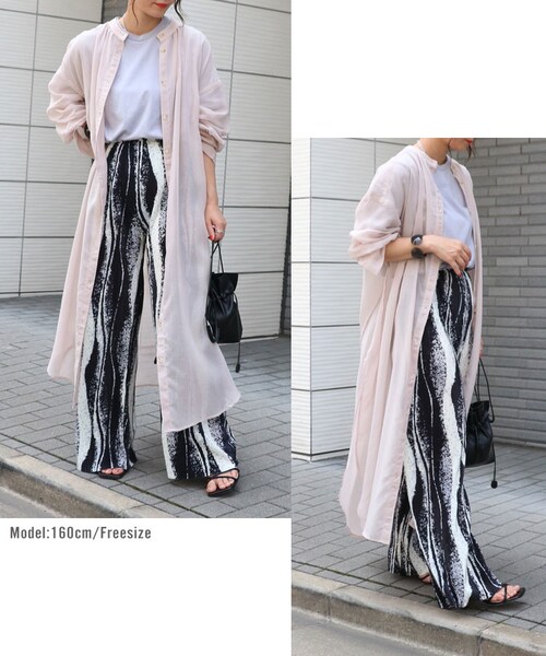 Sheson（シーズン）の「ウェーブ柄プリーツパンツ（その他パンツ・レディース・ブラック/ブラウン・FREE）」の5枚目の写真