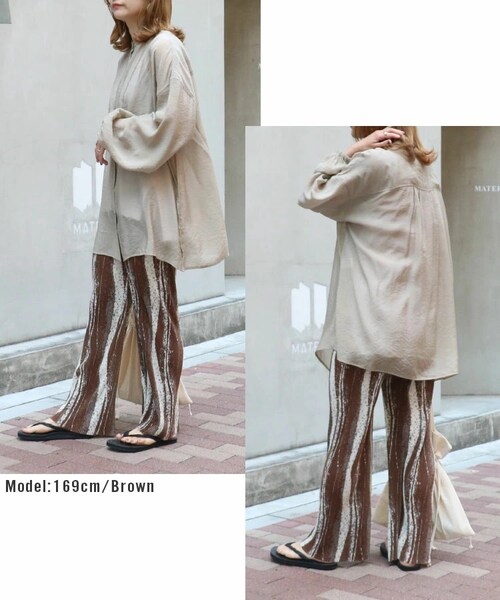 Sheson（シーズン）の「ウェーブ柄プリーツパンツ（その他パンツ・レディース・ブラック/ブラウン・FREE）」の12枚目の写真