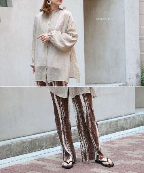 Sheson（シーズン）の「ウェーブ柄プリーツパンツ（その他パンツ・レディース・ブラック/ブラウン・FREE）」の13枚目の写真