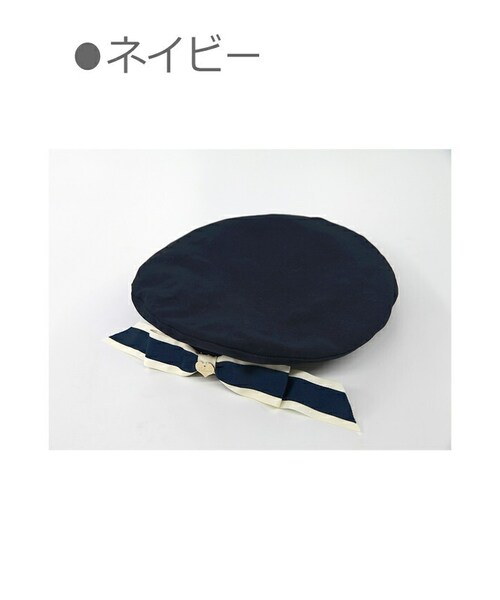 Bobon21（ボボンニジュウイチ）の「Bobon21リボン付きベレー帽-全３色-（ハンチング/ベレー帽・レディース・ピンク/ブルー/ホワイト・F）」の3枚目の写真