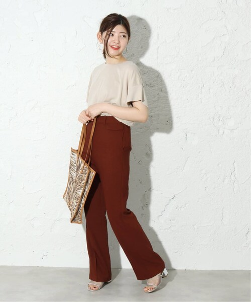 B.C STOCK（ベーセーストック）の「スソフレアパンツ◆（パンツ・ブラウン/フリー/取り寄せ）」の4枚目の写真