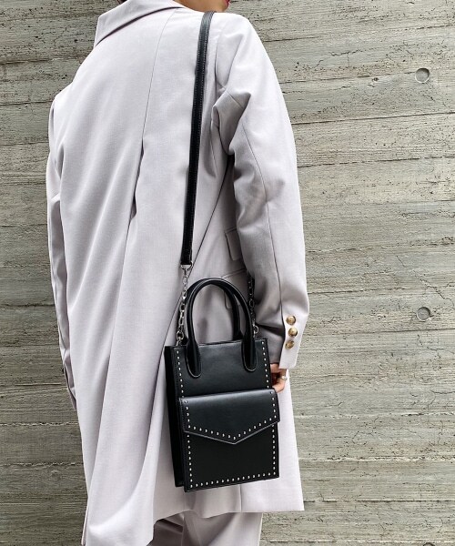 PAGEBOY（ページボーイ）の「スタッズショルダー（バッグ・レディース・オフホワイト/ブラック/バイオライム・FREE）」の5枚目の写真