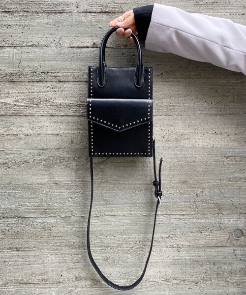 PAGEBOY（ページボーイ）の「スタッズショルダー（バッグ・レディース・オフホワイト/ブラック/バイオライム・FREE）」の4枚目の写真