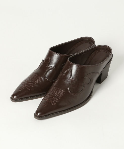 PAGEBOY（ページボーイ）の「ウエスタンミュール（シューズ・レディース・ブラック/ダークブラウン・M(23.5cm), L(24.5cm)）」の7枚目の写真