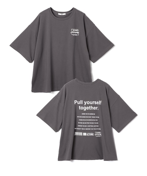 GRL（グレイル）の「ロゴTシャツ（Tシャツ/カットソー・レディース・オフホワイト/チャコール・F）」の2枚目の写真