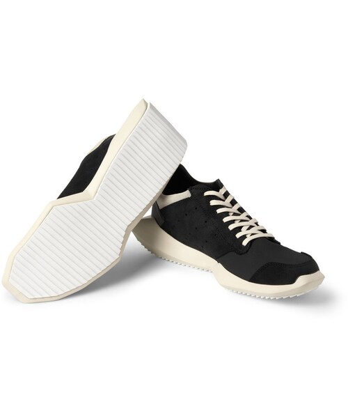 Rick Owens（リックオウエンス）の「Rick Owens adidas Panelled Leather and Fabric Sneakers（スニーカー・メンズ・Black・UK 6 (US 7)/UK 7 (US 8)/UK 7.5 (US 8.5)/UK 8 (US 9)/UK 8.5 (US 9.5)/UK 9 (US 10)/UK 9.5 (US 10.5)/UK 10 (US 11)/UK 10.5 (US 11.5)/UK 11 (US 12)/UK 12 (US 13)）」の7枚目の写真