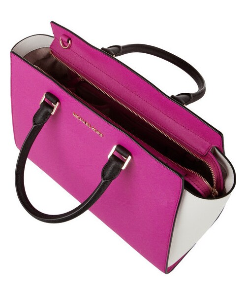 MICHAEL KORS(マイケルコース)の「MICHAEL Michael Kors Selma large color-block textured-leather tote(トートバッグ・レディース・Pink)」の8枚目の写真
