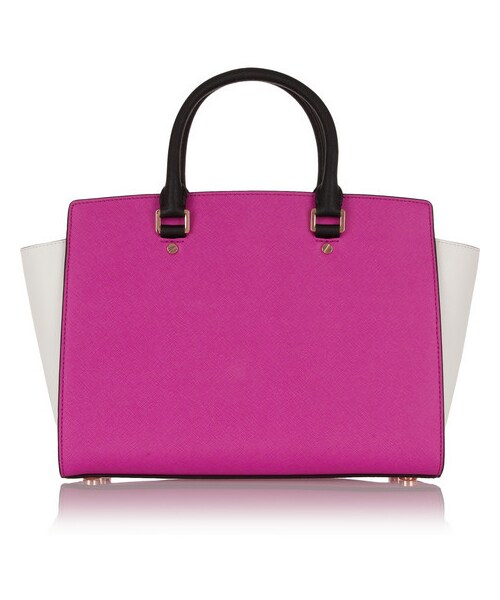 MICHAEL KORS(マイケルコース)の「MICHAEL Michael Kors Selma large color-block textured-leather tote(トートバッグ・レディース・Pink)」の3枚目の写真