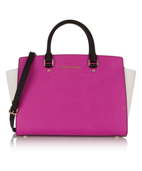 MICHAEL KORS(マイケルコース)の「MICHAEL Michael Kors Selma large color-block textured-leather tote(トートバッグ・レディース・Pink)」の6枚目の写真