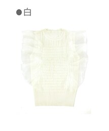 Bobon21 | ノースリーブケーブルニットサマーベスト-全２色-(シャツ/ブラウス)