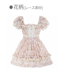 Bobon21 | スクエア襟花柄ドーリーレースワンピース-全１色-(ワンピース)