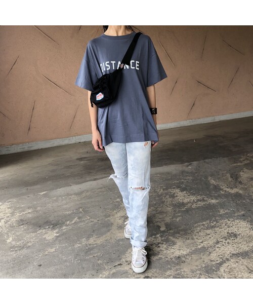 copine（コピン）の「バックロング裾スリット！DISTANCEロゴビッグtシャツ(3color)【クリックポスト対象商品】（Tシャツ/カットソー・レディース・その他）」の10枚目の写真