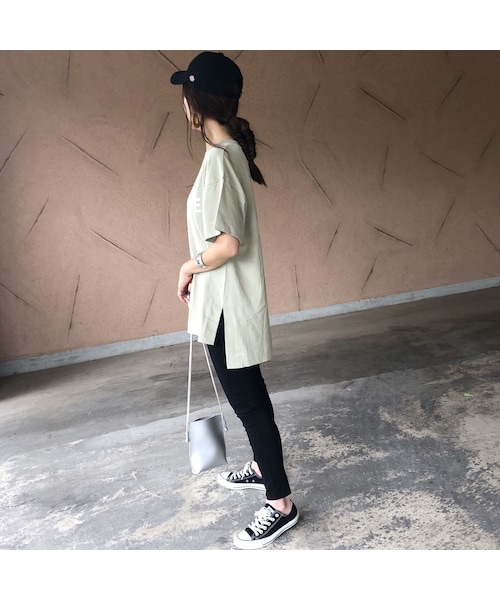 copine（コピン）の「バックロング裾スリット！DISTANCEロゴビッグtシャツ(3color)【クリックポスト対象商品】（Tシャツ/カットソー・レディース・その他）」の7枚目の写真