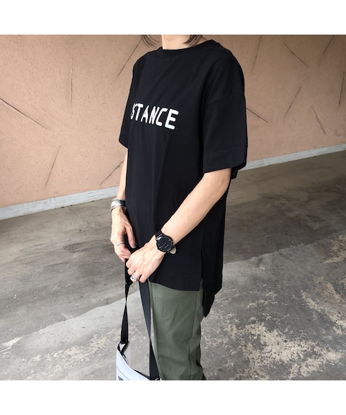 copine（コピン）の「バックロング裾スリット！DISTANCEロゴビッグtシャツ(3color)【クリックポスト対象商品】（Tシャツ/カットソー・レディース・その他）」の5枚目の写真