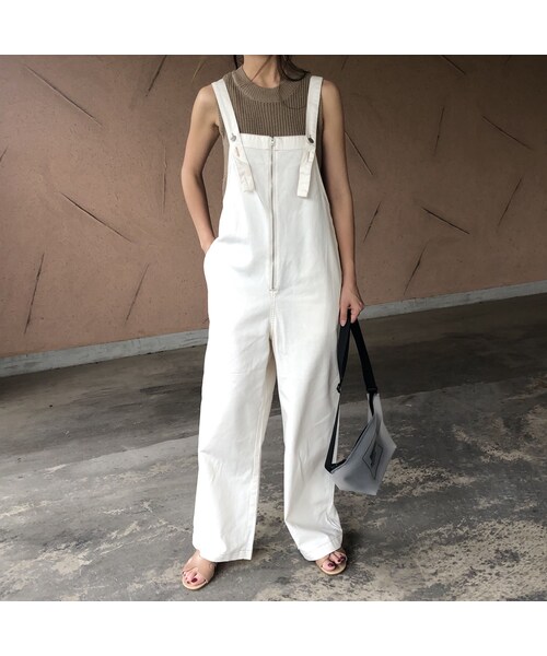 copine（コピン）の「7月23日再入荷！ゆるっと大人可愛い！フロントZIPサロペット【クリックポスト対象商品】（サロペット/オーバーオール・レディース・その他）」の5枚目の写真