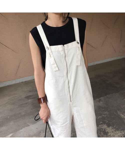 copine（コピン）の「7月23日再入荷！ゆるっと大人可愛い！フロントZIPサロペット【クリックポスト対象商品】（サロペット/オーバーオール・レディース・その他）」の13枚目の写真