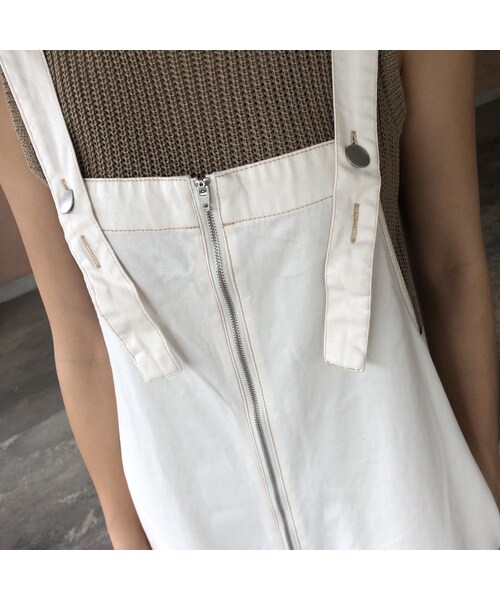 copine（コピン）の「7月23日再入荷！ゆるっと大人可愛い！フロントZIPサロペット【クリックポスト対象商品】（サロペット/オーバーオール・レディース・その他）」の7枚目の写真