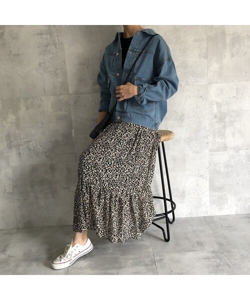 copine(コピン)の「再々入荷!ウエストゴム!裾ティアードレオパード柄ロングスカート 【クリックポスト対象商品】(スカート・レディース・その他)」の1枚目の写真