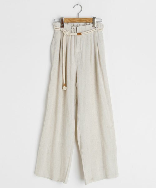 DHOLIC(ディーホリック)の「ベルト付リネン混パンツ(その他パンツ・レディース・ホワイト/ブラック/ベージュ・FREE)」の3枚目の写真