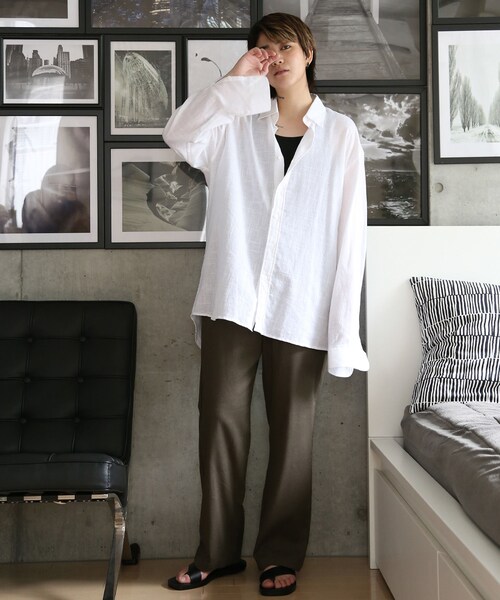 BOYSHE（ボーイシー）の「ナチュラル リネンバンディング ワイドパンツ【3 color】（その他パンツ・レディース・その他）」の7枚目の写真