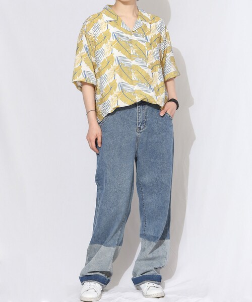 BOYSHE（ボーイシー）の「ヤシの木柄プリント オープンカラーシャツ【2 color】（シャツ/ブラウス・レディース・その他）」の2枚目の写真