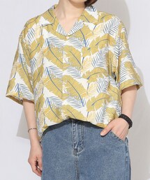 BOYSHE | ヤシの木柄プリント オープンカラーシャツ【2 color】(シャツ/ブラウス)