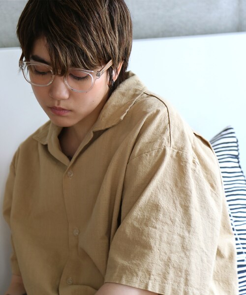 BOYSHE（ボーイシー）の「リネンオープンカラー リラックスシャツ【2 color】（シャツ/ブラウス・レディース・その他）」の5枚目の写真