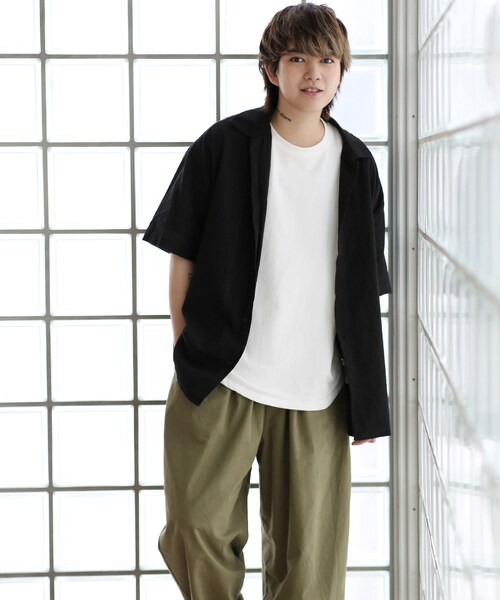 BOYSHE（ボーイシー）の「リネンオープンカラー リラックスシャツ【2 color】（シャツ/ブラウス・レディース・その他）」の2枚目の写真