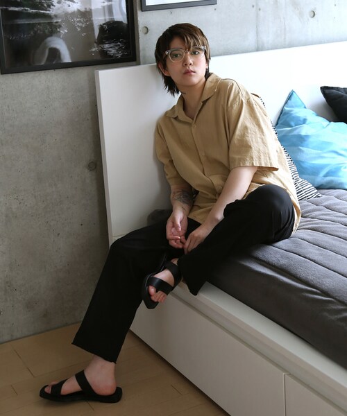 BOYSHE（ボーイシー）の「リネンオープンカラー リラックスシャツ【2 color】（シャツ/ブラウス・レディース・その他）」の4枚目の写真