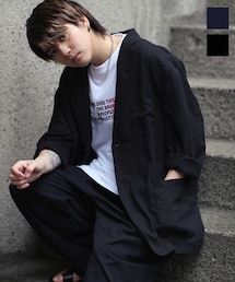 BOYSHE | Korin リネン混 テーラードジャケット　ブラック(テーラードジャケット)