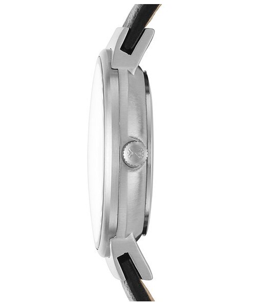 SKAGEN(スカーゲン)の「Skagen 'Ancher' Round Leather Strap Watch, 26mm(アナログ腕時計・レディース・Black/ Silver)」の3枚目の写真