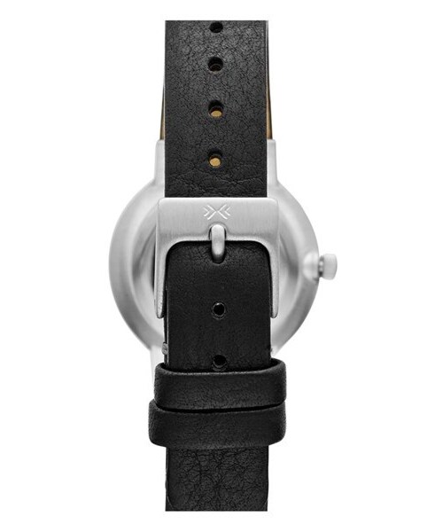 SKAGEN(スカーゲン)の「Skagen 'Ancher' Round Leather Strap Watch, 26mm(アナログ腕時計・レディース・Black/ Silver)」の2枚目の写真