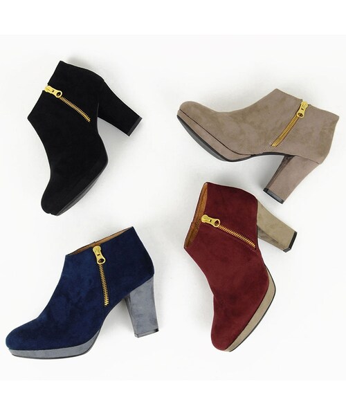 ORiental TRaffic（オリエンタルトラフィック）の「サイドジップブーツ（シューズ・レディース・ベージュ/ブラック/ネイビー/レッド・S/M/L/LL）」の11枚目の写真