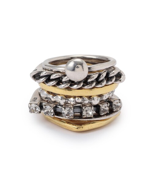 IOSSELLIANI（イオッセリアーニ）の「《LOVE&GIFT》IOSSELLIANIClassic リング（アクセサリー・003 3-SILVER*GOLD・5/6/7/8）」の2枚目の写真