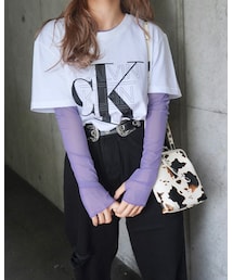A.D.G | "CALVIN KLEIN" Graphic Logo Big Tee (white)(Tシャツ/カットソー)