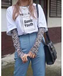 A.D.G | "SONIC YOUTH" WASHING MACHINE BIG TEE (white)(Tシャツ/カットソー)