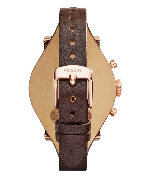 FOSSIL(フォッシル)の「Fossil 'Original Boyfriend' Chronograph Leather Strap Watch, 38mm(アナログ腕時計・レディース・Brown/ Rose Gold)」の3枚目の写真