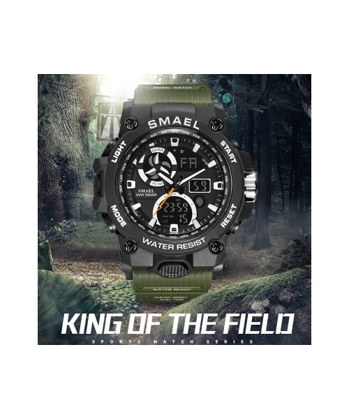 No Brand ノーブランド の S Shock Smael スポーツ 腕時計 50m防水 メンズ クォーツ デジタル表示付き Led 腕時計 ミリタリー 日付表示 クロノグラフ 8011 選べる3色 その他 Wear