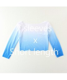 6 color - 7 sleeve × short - Gradient mesh ballet tops / 7分袖×ショート丈 グラデーションメッシュバレエトップス