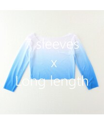 6 color - 7 sleeve × Long - Gradient mesh ballet tops / 7分袖×ロング丈 グラデーションメッシュバレエトップス