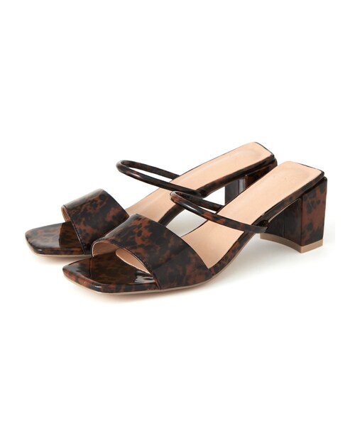 GRL（グレイル）の「スクエアトゥストラップサンダル（サンダル・レディース・くすみピンク/べっ甲/ベージュ/パイソン/イエロー/オレンジ/グリーン/ブラック/ピンク/モカ/オフホワイト/ブラウン・24.5）」の4枚目の写真