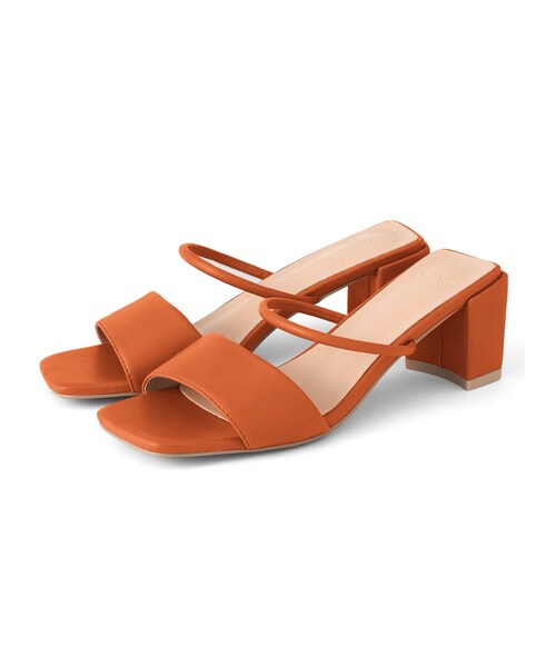 GRL（グレイル）の「スクエアトゥストラップサンダル（サンダル・レディース・くすみピンク/べっ甲/ベージュ/パイソン/イエロー/オレンジ/グリーン/ブラック/ピンク/モカ/オフホワイト/ブラウン・24.5）」の11枚目の写真